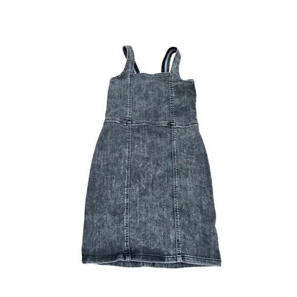 Sleeveless Denim Mini Dress With Back Zipper Closure